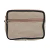Ctm Women's Cowhide Leather Zipper Coin Purse In Beige