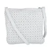 Ctm Women's Crochet Crossbody Handbag In White