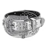 Ctm Women's Cross Concho Western Rhinestone Belt In Silver