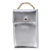 Ctm Women's Crossbody Multipurpose Wallet Bag In Silver