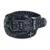 Ctm Women's Dark Cross Rhinestone Bling Belt In Black