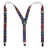 Ctm Women's Elastic Aztec Pattern Clip-end Suspenders In Multi