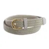 Ctm Women's Elastic Braided Stretch Belt In Beige