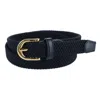 Ctm Women's Elastic Braided Stretch Belt In Black