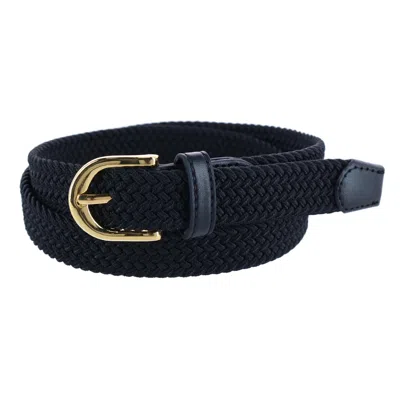 Ctm Women's Elastic Braided Stretch Belt In Black