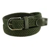 Ctm Women's Elastic Braided Stretch Belt In Green