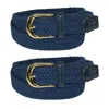 Ctm Women's Elastic Braided Stretch Belt (pack Of 2) In Blue