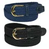 Ctm Women's Elastic Braided Stretch Belt (pack Of 2 Colors) In Green