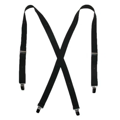 Ctm Women's Elastic Clip-end 1 Inch Basic Suspenders In Black