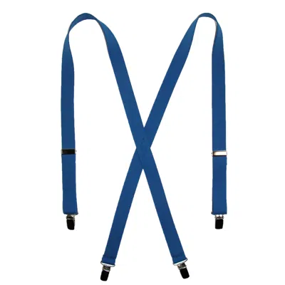 Ctm Women's Elastic Clip-end 1 Inch Basic Suspenders In Blue