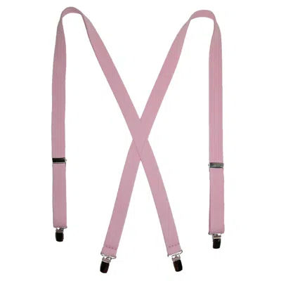 Ctm Women's Elastic Clip-end 1 Inch Basic Suspenders In Pink