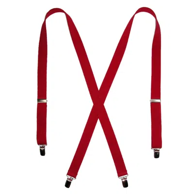 Ctm Women's Elastic Clip-end 1 Inch Basic Suspenders In Red