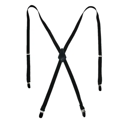 Ctm Women's Elastic Clip-end 1/2 Inch Skinny Urban Suspenders In Black