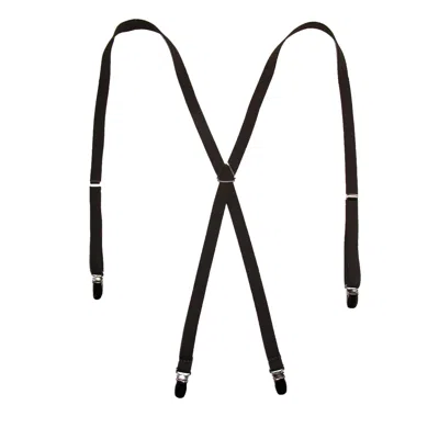 Ctm Women's Elastic Clip-end 1/2 Inch Skinny Urban Suspenders In Brown