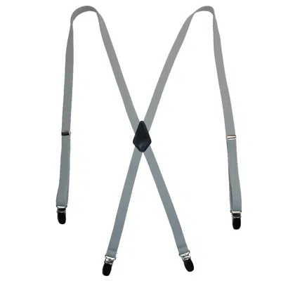 Ctm Women's Elastic Clip-end 1/2 Inch Skinny Urban Suspenders In Grey