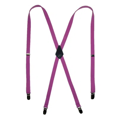 Ctm Women's Elastic Clip-end 1/2 Inch Skinny Urban Suspenders In Purple