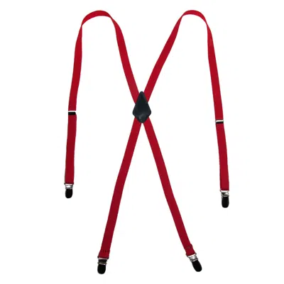 Ctm Women's Elastic Clip-end 1/2 Inch Skinny Urban Suspenders In Red