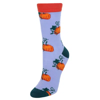 Ctm Women's Fall Halloween Pumpkin Novelty Socks (1 Pair) In Purple