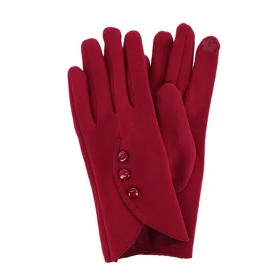 Ctm Women's Faux Suede Fleece Lined Touchscreen Gloves In White