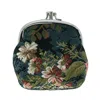 Ctm Women's Floral Print Tapestry Coin Purse Wallet In Blue