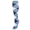 Ctm Women's Fun Colored Argyle Plaid Knee High Socks (1 Pair) In Grey