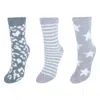 Ctm Women's Fuzzy And Cozy Pattern Socks (pack Of 3) In Grey