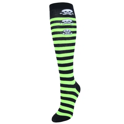 Ctm Women's Gothic Skull Striped Knee-high Socks (1 Pair)