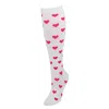 Ctm Women's Heart Print Knee High Socks In White