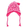 Ctm Women's Heavy Knit Winter Pattern Peruvian Hat In Pink