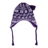 Ctm Women's Heavy Knit Winter Pattern Peruvian Hat In Purple