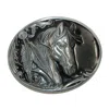 Ctm Women's Horse Belt Buckle In Black