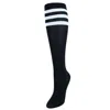Ctm Women's Julietta Fashion Knee-high Striped Socks (1 Pair) In Black
