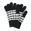 Ctm Women's Knit Color Block Touchscreen Compatible Winter Gloves In Black