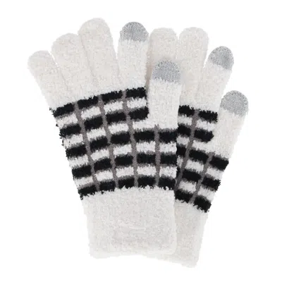 Ctm Women's Knit Color Block Touchscreen Compatible Winter Gloves In Multi