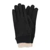 Ctm Women's Knit Cuff Touchscreen Compatible Winter Gloves In Black