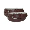 Ctm Women's Leather 1 1/8 Inch Dress Belt (pack Of 2) In Brown