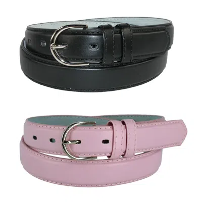 Ctm Women's Leather 1 1/8 Inch Dress Belt (pack Of 2 Colors) In Multi