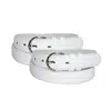 Ctm Women's Leather 1 1/8 Inch Dress Belt (pack Of 2) In White