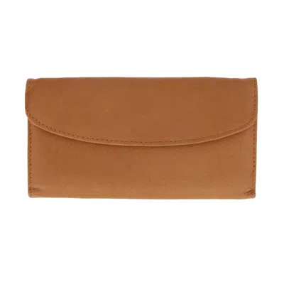 Ctm Women's Leather Checkbook Cover In Multi