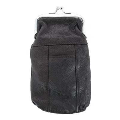 Ctm Women's Leather Cigarette Case With Lighter Pocket In Brown