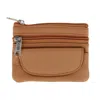 Ctm Women's Leather Coin Purse With Front Pocket In Multi