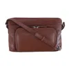 Ctm Women's Leather Shoulder Bag Purse W/ Side Organizer (larger Version) In Brown