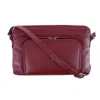 Ctm Women's Leather Shoulder Bag Purse W/ Side Organizer (larger Version) In Red