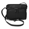 Ctm Women's Leather Shoulder Bag Purse With Side Organizer In Black