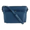 Ctm Women's Leather Shoulder Bag Purse With Side Organizer In Blue