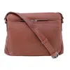 Ctm Women's Leather Shoulder Bag Purse With Side Organizer In Brown