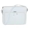 Ctm Women's Leather Shoulder Bag Purse With Side Organizer In White