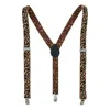 Ctm Women's Leopard Print Clip-end Suspenders