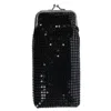 Ctm Women's Mesh Cigarette Case With Lighter Pocket And Kiss Lock Closure In Black