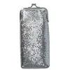 Ctm Women's Mesh Cigarette Or Glasses Case With Kiss Lock Closure In Silver